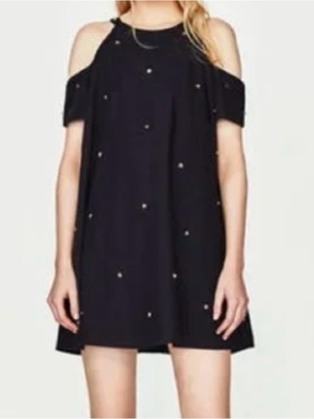 ZARA EMBELLISHED POPLIN DRESS